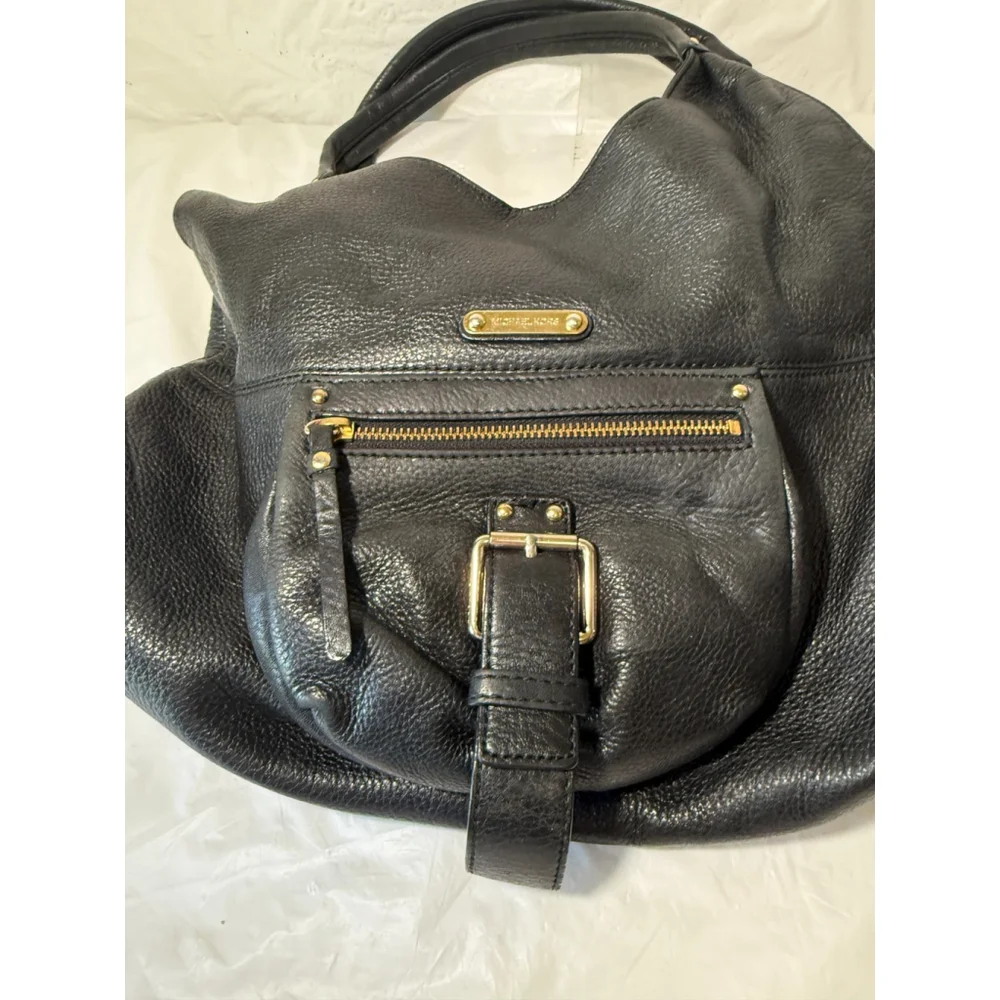 Michael Kors Fulton Black Leather Hobo Shoulder Bag
